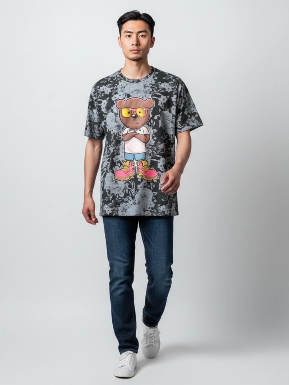 Floral Bear Men's Graphic Tee